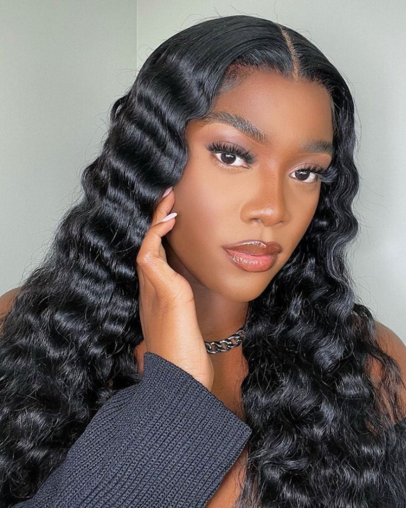 Selena 13x4 HD Transparent Wig Loose Deep Natural Black 100% Human Hair Wig