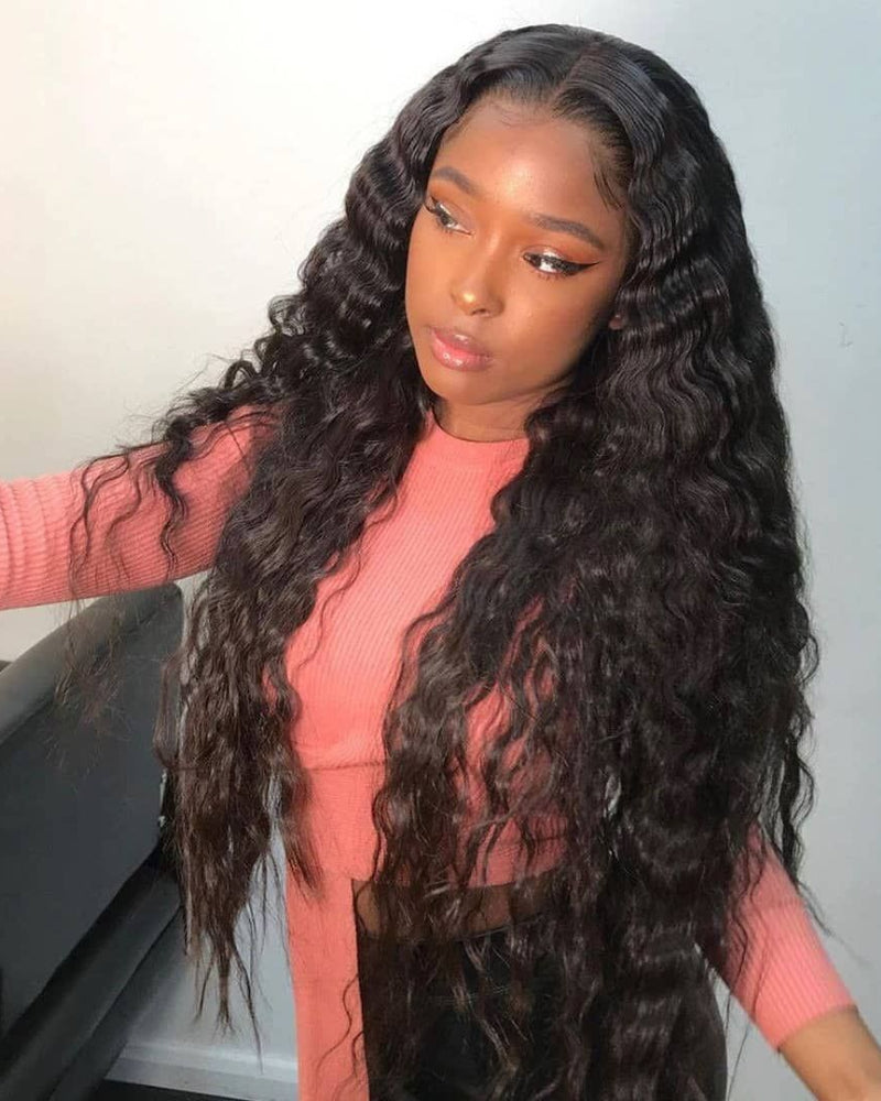 Selena 13x4 HD Transparent Wig Loose Deep Natural Black 100% Human Hair Wig