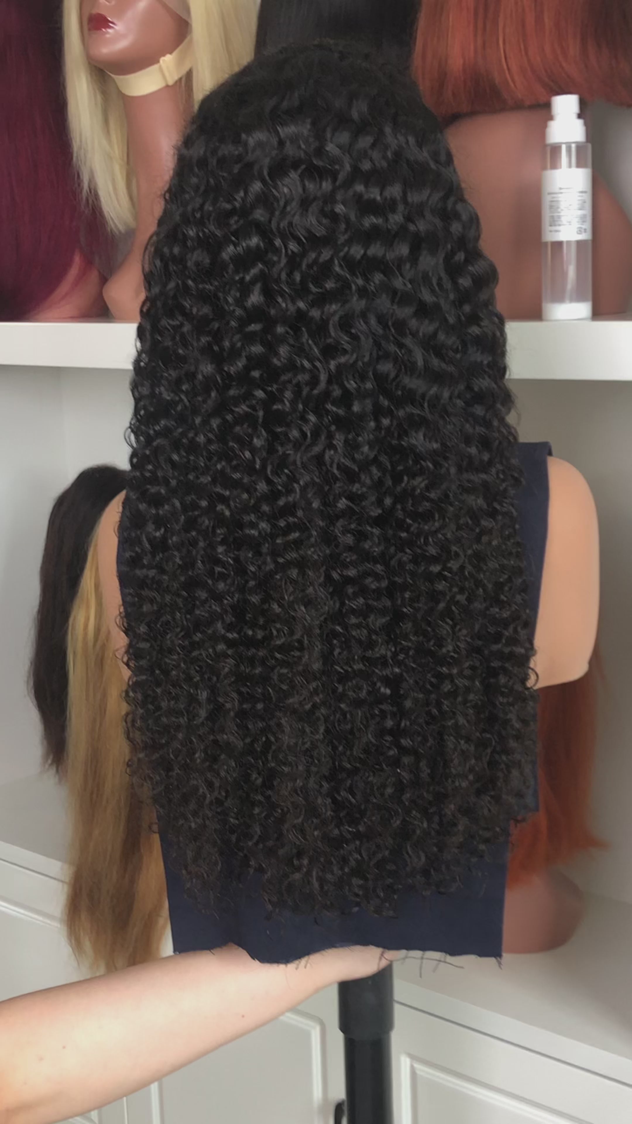 Selena 13x4 HD Transparent Lace Frontal Wig Deep Wave Natural Black 100% Human Hair Wig