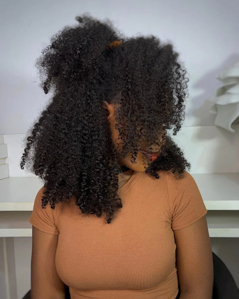 Selena 13x4 HD Transparent Lace Frontal Wig Kinky Curly Natural Black 100% Human Hair Wig