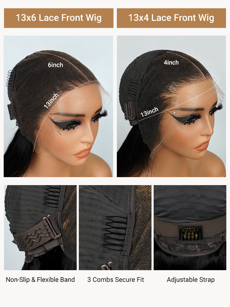 Selena 13x4 HD Transparent Lace Frontal Wig Loose Deep Wave Natural Black 100% Human Hair Wig