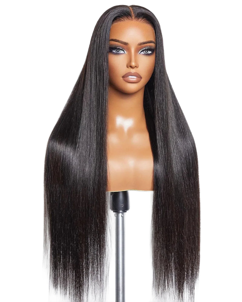 Selena 13x4 Glueless Wig Straight With Drawstring Natural Black 100% Human Hair Wig