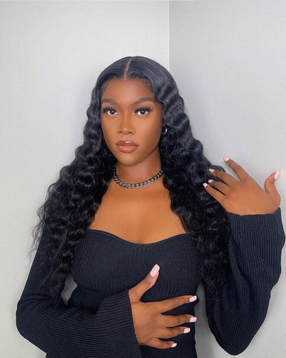 Selena 13x4 HD Transparent Wig Loose Deep Natural Black 100% Human Hair Wig