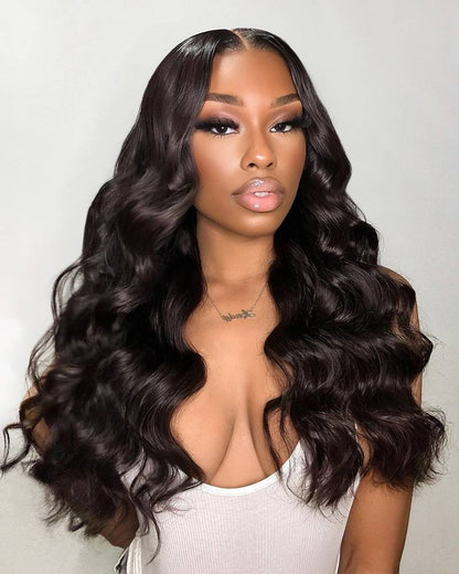 Selena 13x4 HD Transparent Lace Frontal Wig Loose Deep Wave Natural Black 100% Human Hair Wig