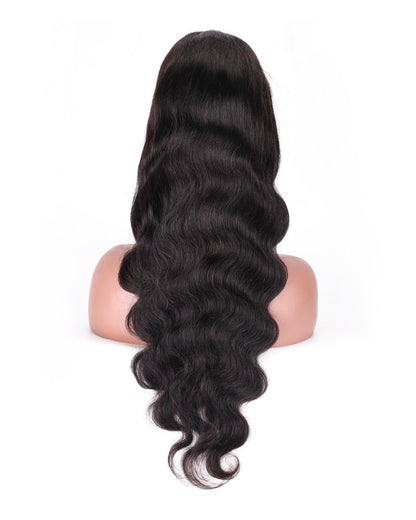 Selena 13x4 HD Transparent Lace Frontal Wig Body Wave Natural Black 100% Human Hair Wig