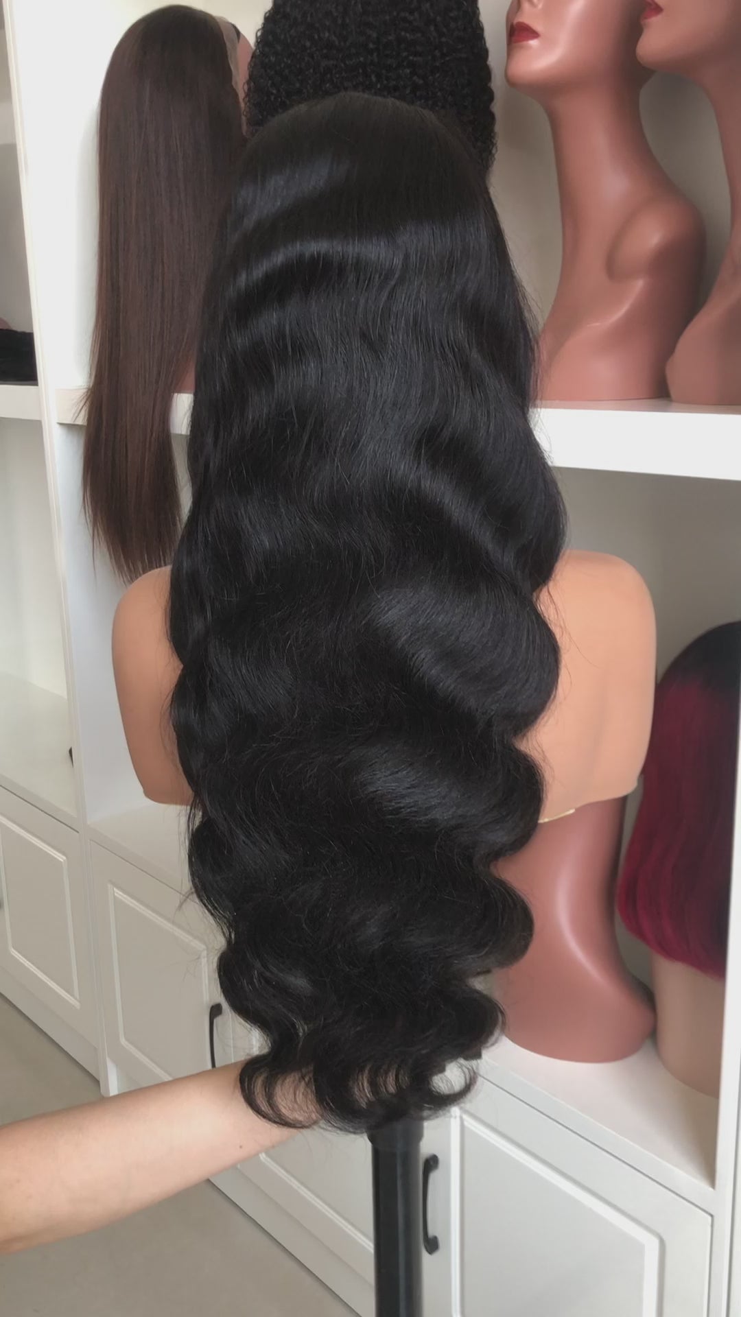 Selena 13x4 HD Transparent Lace Frontal Wig Body Wave Natural Black 100% Human Hair Wig