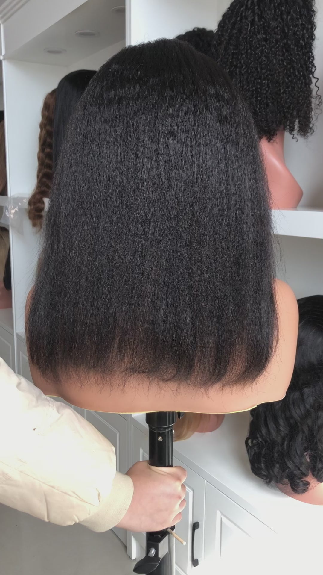 Selena 13x4 HD Transparent Lace Frontal Wig Kinky Straight Natural Black 100% Human Hair Wig