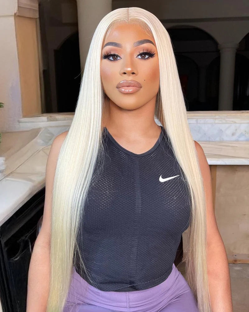 Selena 13x4 HD Transparent Lace Frontal Wig Straight Blonde 613 100% Human Hair Wig