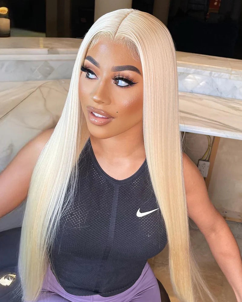 Selena 13x4 HD Transparent Lace Frontal Wig Straight Blonde 613 100% Human Hair Wig