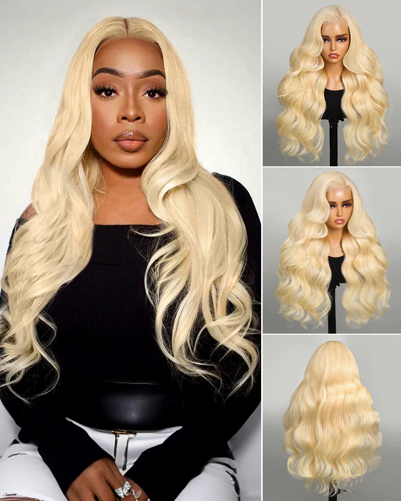 Selena 13x4 HD Transparent Lace Frontal Wig Straight Blonde 613 100% Human Hair Wig